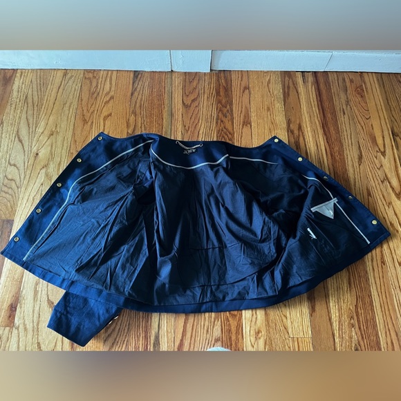 J CREW Louisa Lady Navy cotton jacket with gold snap buttons. Size 16 - Picture 11 of 12